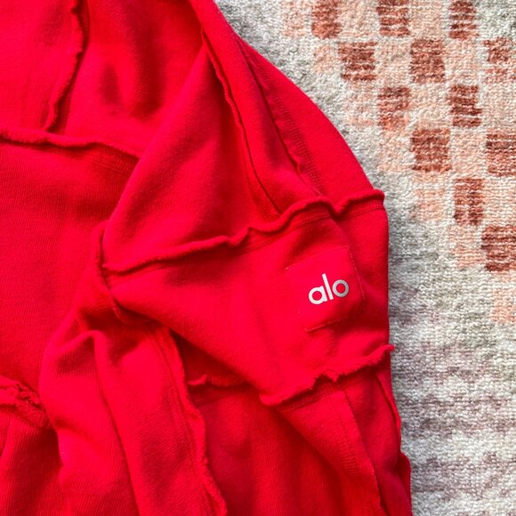 ALO Yoga Women's Dimension Hoodie in Red Size Medium - Picture 2 of 6